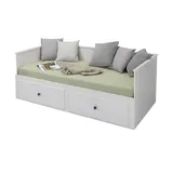 Tagesbett mit Ausziehfunktion  Merton , weiß , Maße (cm): B: 96 H: 75