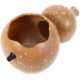 MAGICLULU Keramik Gourd Fountain Wasserspeier Gartendekoration Innen Außen Chinesischer Stil Einfacher Aufbau Langlebiges Material Vielseitiger Wasserkanal und für Teich und Aquarium