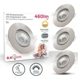 B.K.LICHT LED Einbauspots schwenkbar Strahler Lampe ultra-flach Deckenspots IP23 3er SET