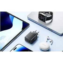Vention Sieninis įkroviklis, ventiliacija, FERW0-EU, 2xUSB-C, Usb-a 65w Schnellladegerät in Weiß