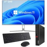 Lenovo Fester PC mit kompletter Station | Intel Core i7-8700T, 32 GB RAM, SSD 1 TB, Monitor 32 Zoll / 27 Zoll | kabellose Tastatur und Maus | WLAN, HDMI | Windows 11 Pro + Office 2021 PC (PC + 27 Zoll