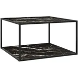 vidaXL Glastisch Marmor-Optik schwarz / weiß 90 x 50 x 90 cm