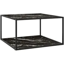vidaXL Glastisch Marmor-Optik schwarz / weiß 90 x 50 x 90 cm