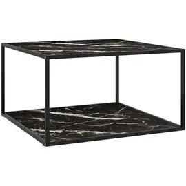 vidaXL Glastisch Marmor-Optik schwarz / weiß 90 x 50 x 90 cm