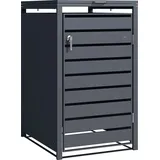 AXI Lucas Mülltonnenbox in Metall Anthrazit | Mülltonnenverkleidung mit Deckel für 1 Tonne - Max. 240L | Müllbox / Aufbewahrungsbox für Müllt... - Grau