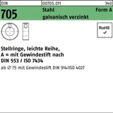 Industrial Quality Supplies DIN 705 Stellringe, leichte Reihe, mit Gewindestift Stahl A 10 galvanisch verzinkt