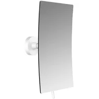 Calmwaters Rasierspiegel/Kosmetikspiegel Wandspiegel, 3-fache Vergrößerung, weiß, eckig, einseitig, Kristallglas,