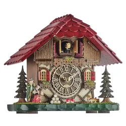 Trenkle -Kuckucksuhr für Wand oder Tisch mit Beleuchtung Musik Haus 27cm- 7206 QM