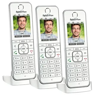 FRITZ! 3x Schnurloses Telefon »FRITZ!Fon C6« weiß weiß