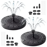 AISITIN Solar Springbrunnen für Außen 2PCS, Solarbrunnen für Draussen mit 4 Stützstangen, 2,5W Solar Teichpumpe Outdoor Wasserpumpe Solar Schwimmender Fontäne Pumpe mit 6 Effekte für Garten,VogelBad