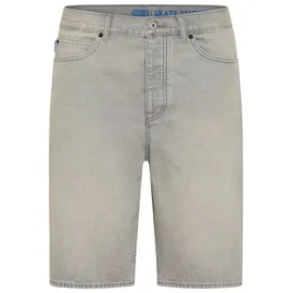 Hugo Skaterbermudas HUGO, Herren, Gr. 32, N-Gr, grau (medium grau035), Denim/Jeans, Obermaterial: 100% Baumwolle, unifarben, regular fit knielang, Hosen, Vintage grey stone washed, Regular Fit, reine Baumwolle