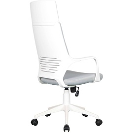 SixBros. Bürostuhl Chefsessel Schreibtischstuhl Drehstuhl Mesh Netzstoff Grau/Weiß 0898H/2253