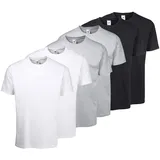 FRUIT OF THE LOOM T-Shirt », sechs Stück in unterschiedlicher Farbkomination« Packung: 6er-Pack, 6 Stk. mit Rundhalsausschnitt Gr. L (52/54), weiß-schwarz-grau, , 237823-L