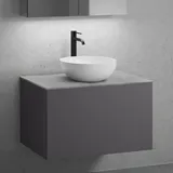 neoro n50 Unterschrank B: 80 cm mit 1 Auszug, Waschtisch Ø 40 cm weiß matt, B: 80.5 BN0064WM+BN0432GR+BN0402C3