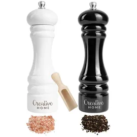 Creative Home Pfeffermühle 18 cm Schwarz/Weiß unbefüllt