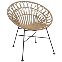 Vintagehaus Gartenstuhl Hacienda Rattan Natur Peacock In/Outdoor Massives Metallgestell