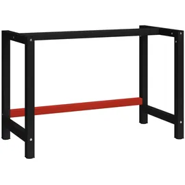 vidaXL Tischgestell Metall 120x57x79 cm Schwarz/Rot