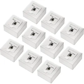 deleyCON 10x CAT6a Universal Netzwerkdose - 1x RJ45 Port - Geschirmt - Aufputz oder Unterputz - 10 Gigabit Ethernet Netzwerk - EIA/TIA 568A&B - Weiß
