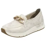 Rieker Loafer, Slipper, Slip-on Sneaker, Halbschuh mit modischer Zierkette, beige