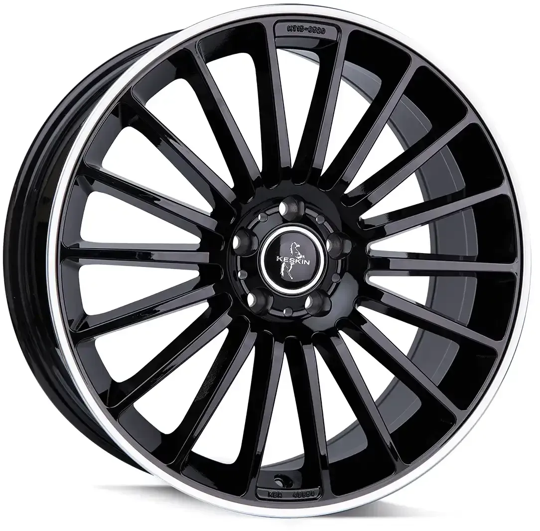 Keskin Wheels Kt15 Black Lip Polish 8.5x19 ET 35 5/120 Alufelge Schwarz