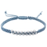 Elli Armband »Kugeln Bead Nylon Knoten Verstellbar 925 Silber«, 63475513-16 Blau ohne Stein