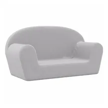 vidaXL Kindersofa 2-Sitzer Hellgrau Weich Plüsch