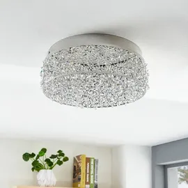 LUCANDE LED-Deckenleuchte Felias, chromfarben, Glas, Ø 35 cm