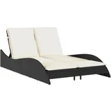 vidaXL Sonnenliege Doppelliege 114 x 205 x 73 cm Schwarz