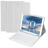 Tastatur Hülle für IPad 9th Gen 2021/8th Gen 2020/7th Gen 2019/IPad Air 3 Gen 2019/IPad Pro 10.5 2017, Magnetisch Bluetooth Abnehmbare QWERTZ Deutscher Tastatur mit Schützhülle(Grau)