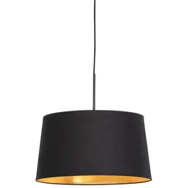 QAZQA Klassisch 1-flg. 40 cm rund schwarz mit gold