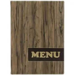 Securit® Design-Lederstil Speisekartenhalter - (1 Doppel-Insert, zeigt 4xA4) - A4