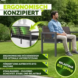 tillvex Gartenbank 2-3 Sitzer 300 x 0 x 0 cm Schwarz