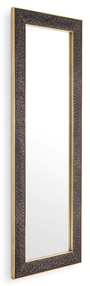 Casa Padrino Luxus Wandspiegel Bronze / Antik Messing 80 x 3,5 x H. 220 cm - Rechteckiger Spiegel - Wohnzimmer Spiegel - Schlafzimmer Spiegel - Garderoben Spiegel - Luxus Möbel - Luxus Interior