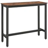 VASAGLE Bartisch rechteckig 120 x 40 x 100 cm Vintagebraun-Schwarz