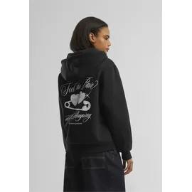 miss tee Sweatjacke MISS TEE "Miss Tee Feel The Pain Ladies Fluffy Zip Hoody", Damen, Gr. S, schwarz, 70% Baumwolle, 30% Polyester, Sweatjacken Sweatjacke