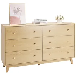 VEVOR Kommode Holzkommode mit 6 Schubladen Auszug Kippschutz Schlafzimmer Flur
