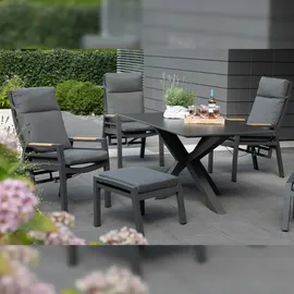 Mr. Deko Fußhocker Sevilla - uni anthrazit - Aluminiumgestell