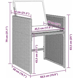 vidaXL Garten Essgruppe 9 pcs Hellgrau Poly-Rattan