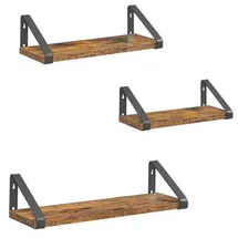VASAGLE Wandregal 30 x 12 x 11 cm Braun-Schwarz