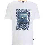 Boss T-Shirt 'Te_Tucan', - Dunkelgrau,Weiß,Dunkelblau - XL