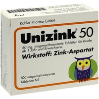 Köhler Pharma GmbH Unizink 50 magensaftresistente Tabletten 100 St.