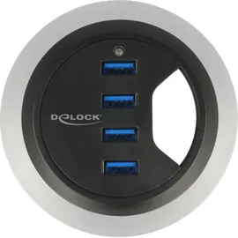 DeLock 62868 USB-Hub 4 Port USB-A USB 3.1 Gen1 5 GBit/s Schwarz 62868