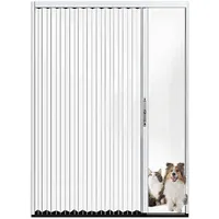 Falttür Innentür ohne Bohren, Transparente Schiebetür Komplettset mit Schloss, Maßanfertigung Alu Falttüren Raumteiler für Duschkabine, Badezimmer, Küche, Kleiderschrank