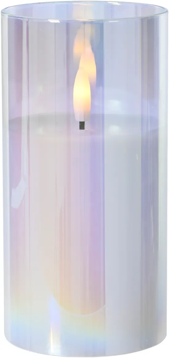 LED Kerze im Glas D7,5H15cm indoor warm weiß  - iris
