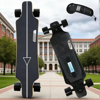 moupeaktain Elektro Skateboard Mit Fernbedienung, 350-W-Nabenmotor, 4 Geschwindigkeitsstufen Und 15 Km Reichweite, 90 Kg Tragkraft, Leichtes Longboard Für Anfänger Und Erwachsene