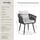 Tectake Stuhl Lugano Gartenstuhl 61 x 60 x 73 cm dunkelgrau