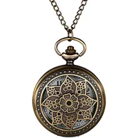 Avaner Taschenuhr mit Kette Blütenblatt Analoge Quarz Taschenuhr mit Arabische Ziffern Pocket Watch für Frauen Männer