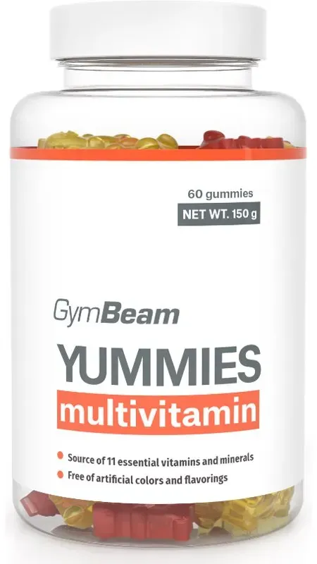 GymBeam Multivitamin Yummies Weichkapseln zum Kauen mit Multivitamin-Komplex Geschmack Orange, Lemon, Cherry 60 KAP