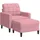 vidaXL Sessel mit Hocker Samt 50,1 x 80 x 62,9 cm Rosa
