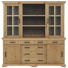 OTTO home Buffet Anabel mit Glastüren und Metallgriffen 186 x 45 x 190 cm BEIGE